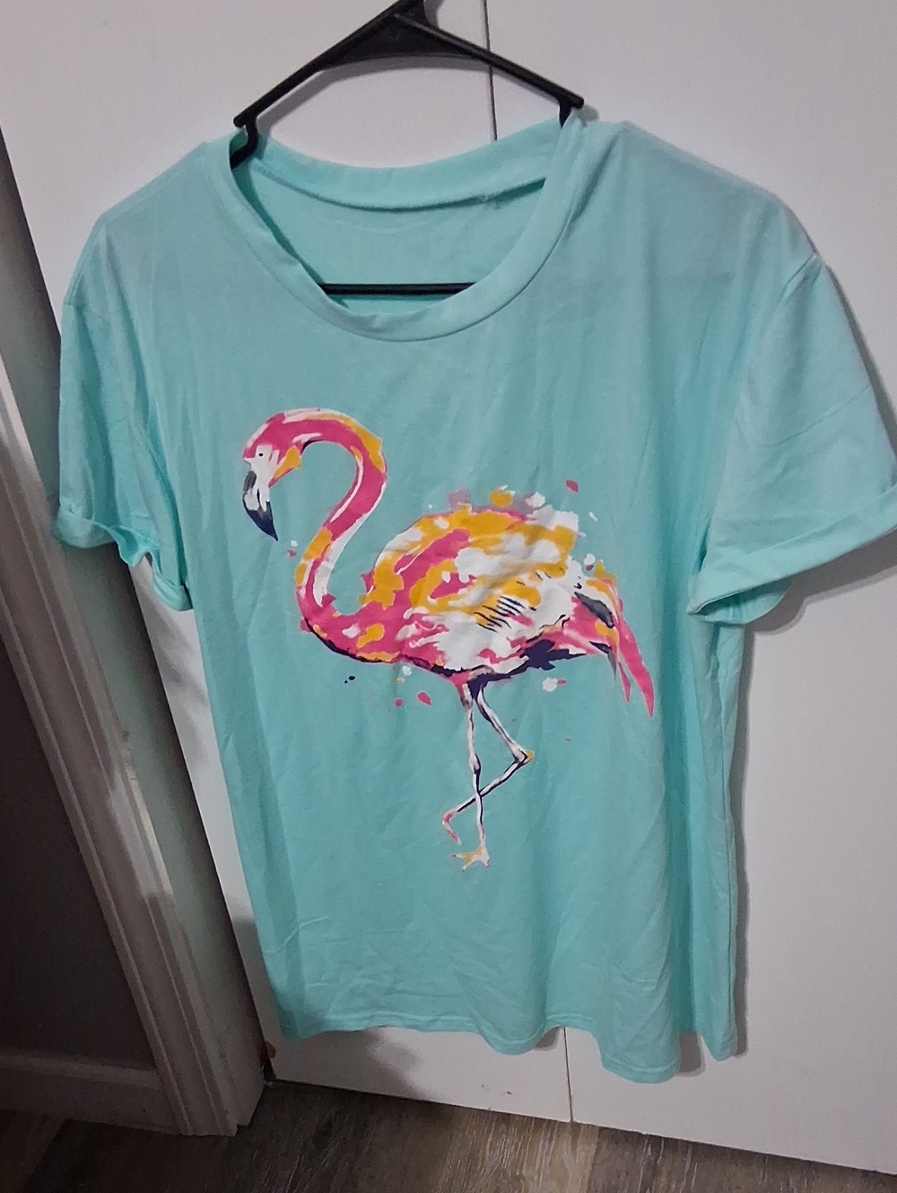 Women’s Aqua Flamingo Graphic Tee